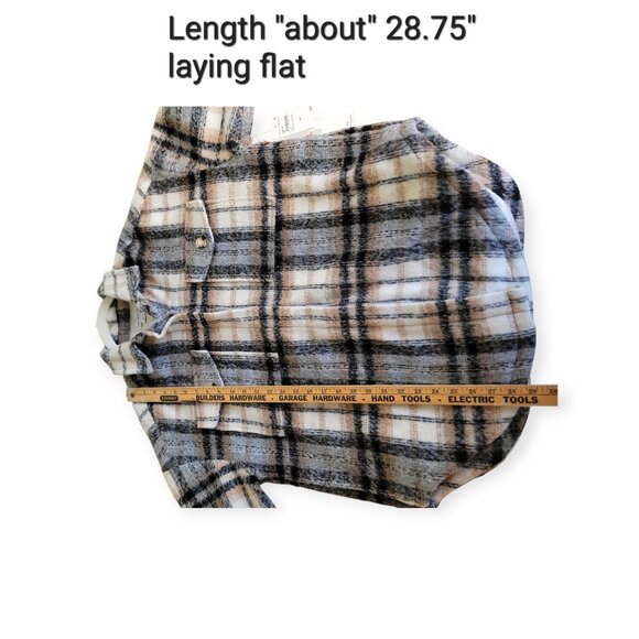 Good American Cabincore Lagenlook Shacket in Neutral Plaid NWT XS/S Cabincore - Picture 10 of 16